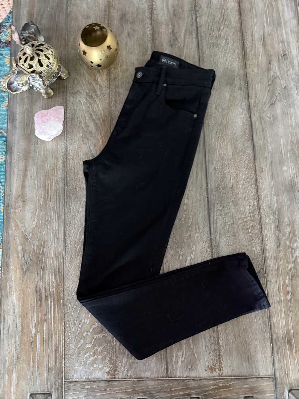 AG Women's High Rise Skinny Jeans in Black